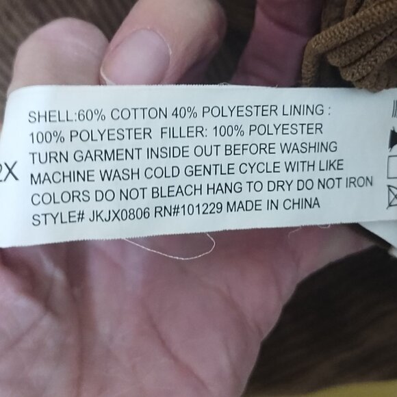 VTG Y2K Reserve Fairfax Crop Sherpa-Lined Corduroy Cotton Blend Jacket 2X Indie - Picture 5 of 6